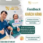 Hình ảnh feedback thực tế khách hàng sau khi cấy ghép Implant tại Nha Khoa Ngọc Tuấn Thái Bình. Khôi phục khả năng ăn nhai, nụ cười rạng rỡ và thẩm mỹ tự nhiên.