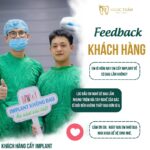 Hình ảnh feedback thực tế khách hàng sau khi cấy ghép Implant tại Nha Khoa Ngọc Tuấn Thái Bình. Khôi phục khả năng ăn nhai, nụ cười rạng rỡ và thẩm mỹ tự nhiên.