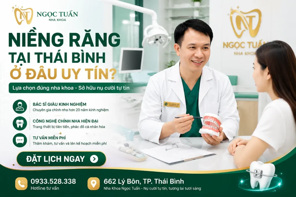 Niềng răng tại Thái Bình ở đâu uy tín? Bác sĩ Nha khoa Ngọc Tuấn tư vấn chỉnh nha cho khách hàng tại 662 Lý Bôn, TP. Thái Bình