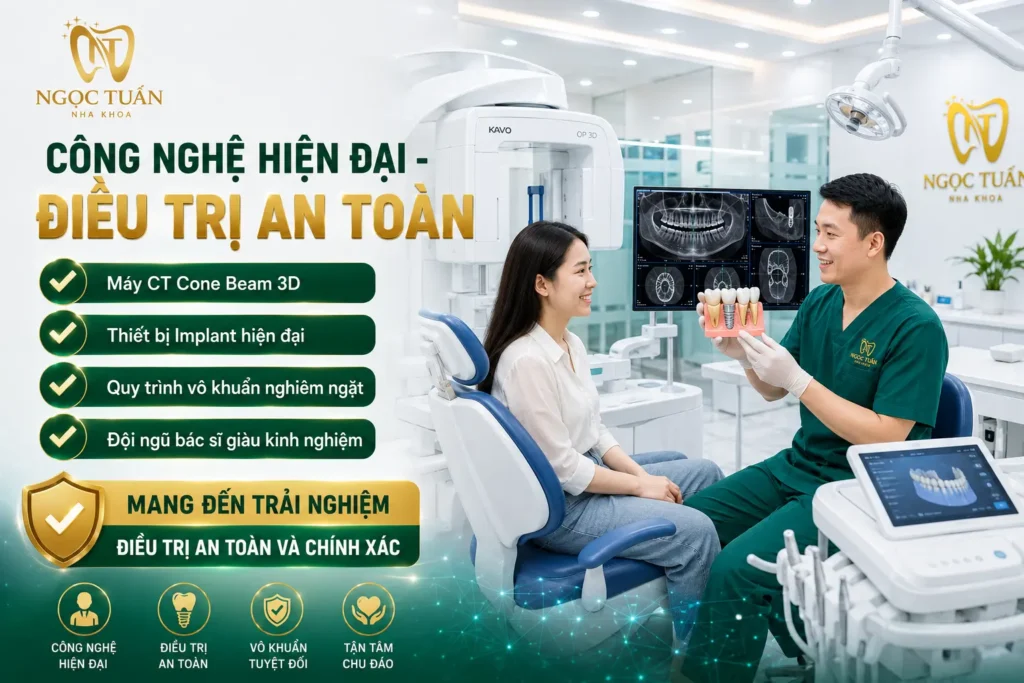 Nha khoa Ngọc Tuấn đầu tư hệ thống CT Cone Beam tiên tiến giúp nâng cao chất lượng chẩn đoán và tăng tỷ lệ thành công khi cấy ghép Implant.
