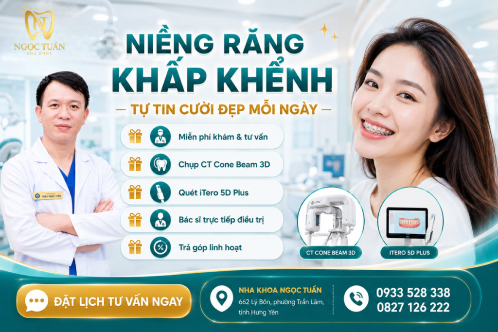 Niềng răng khấp khểnh tại Nha khoa Ngọc Tuấn