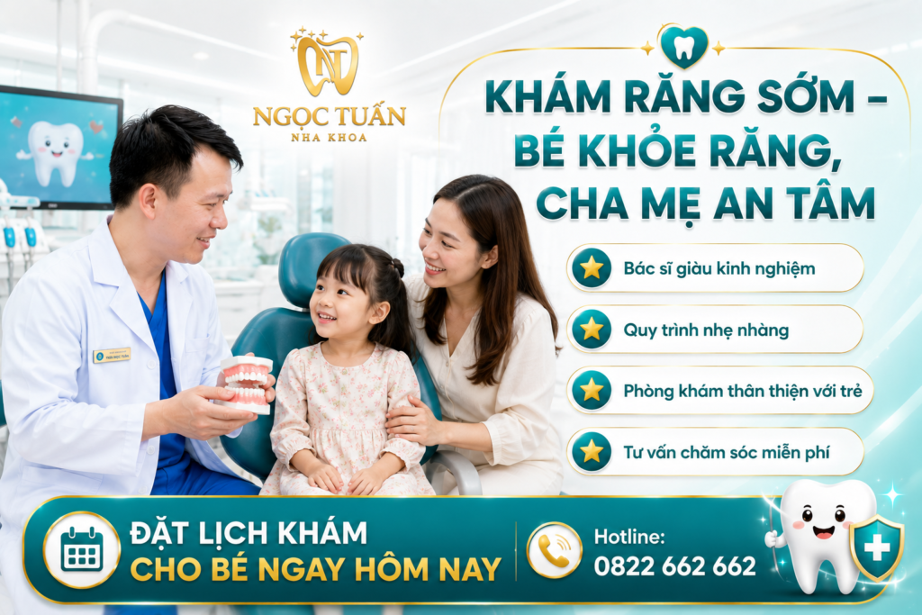 Khám răng định kỳ cho trẻ tại Nha khoa Ngọc Tuấn.