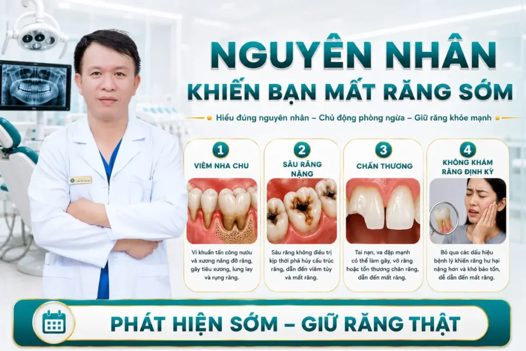 Nguyên nhân phổ biến gây mất răng ở người trưởng thành