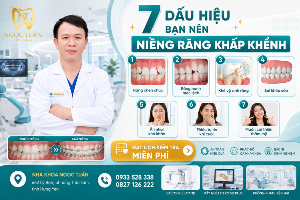 7 dấu hiệu nên niềng răng khấp khểnh tại Nha khoa Ngọc Tuấn