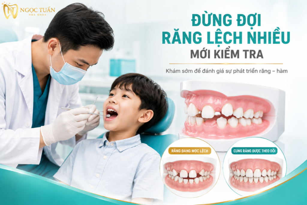 Khám chỉnh nha sớm giúp bác sĩ đánh giá quá trình mọc răng, khớp cắn và sự phát triển răng – hàm để xác định thời điểm can thiệp phù hợp.