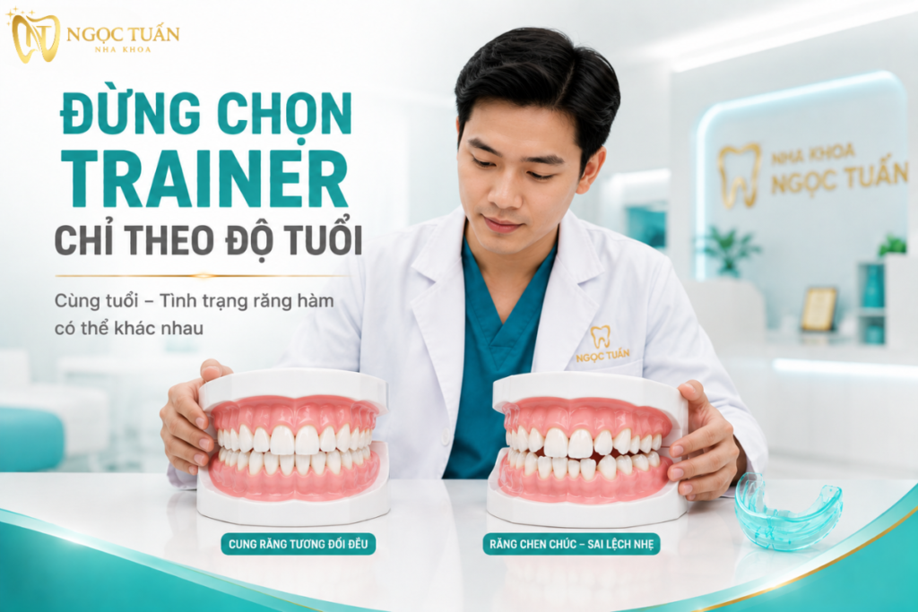 Hai trẻ cùng độ tuổi có thể có tình trạng răng và khớp cắn khác nhau nên không nên lựa chọn Trainer chỉ dựa vào tuổi.