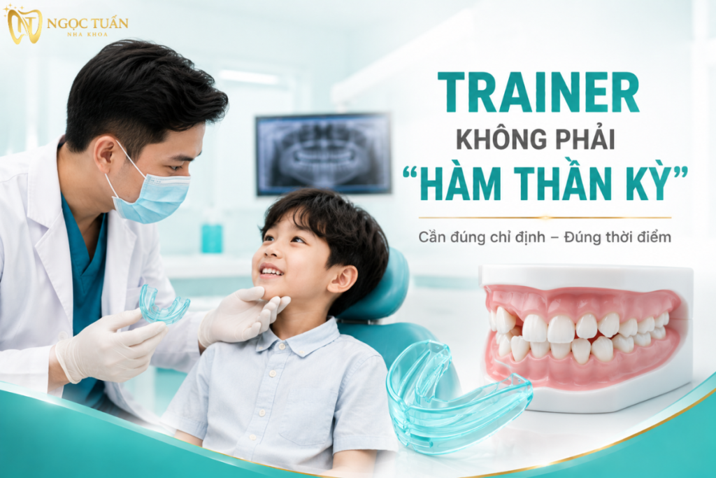 Hàm Trainer không phù hợp với mọi trường hợp răng lệch, hô hoặc móm ở trẻ và cần được lựa chọn dựa trên tình trạng răng – hàm.