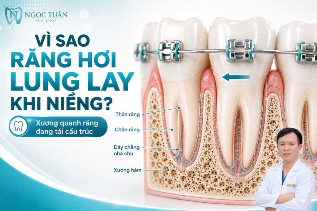 Răng có thể hơi di động trong một số giai đoạn chỉnh nha do mô nha chu và xương quanh chân răng đang tái cấu trúc.