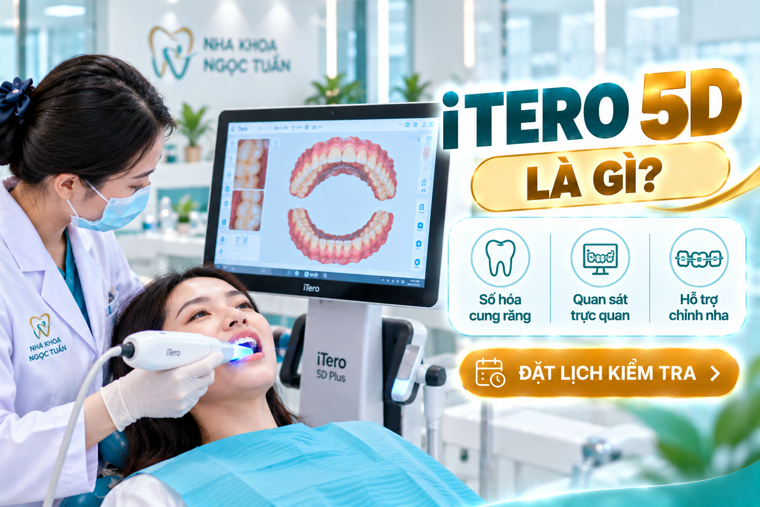 Giải thích iTero 5D là gì và vai trò của hệ thống scan kỹ thuật số trong quy trình chỉnh nha.