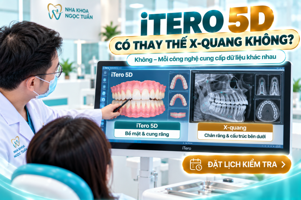 iTero và X-quang cung cấp các nhóm dữ liệu khác nhau và không mặc định thay thế cho nhau.