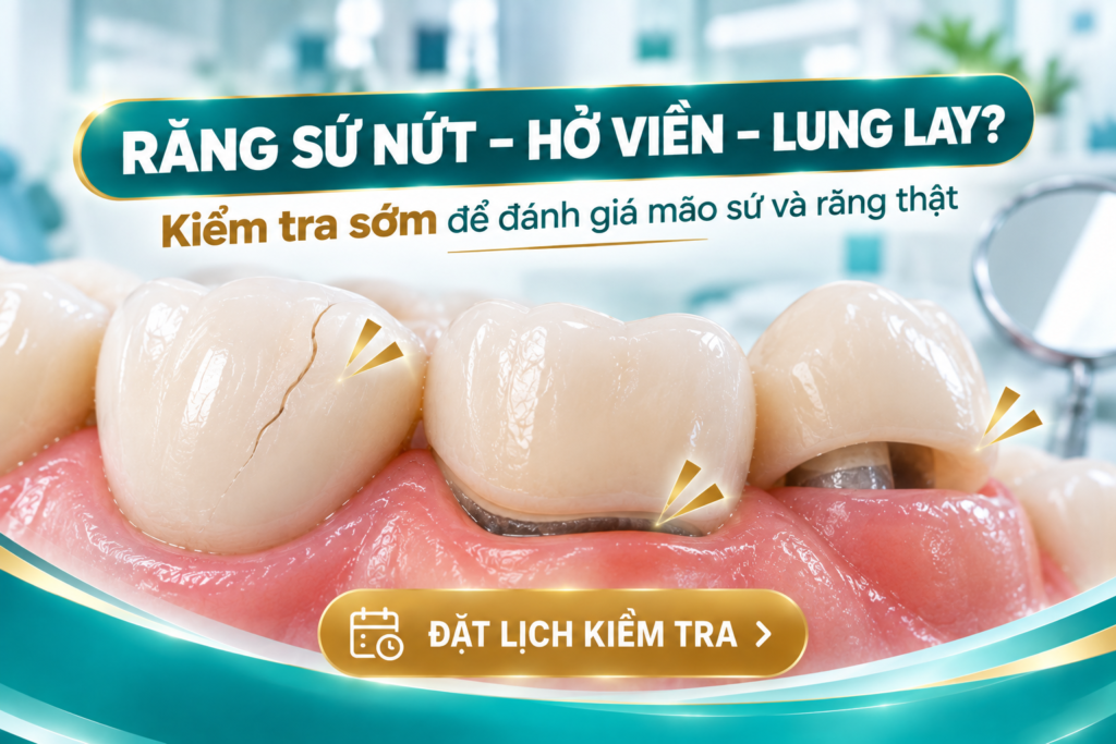 Minh họa các bất thường thường gặp ở mão sứ cần được bác sĩ kiểm tra.
