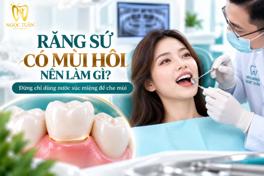 Răng sứ xuất hiện mùi cần được kiểm tra để xác định nguyên nhân thay vì chỉ che mùi tạm thời.