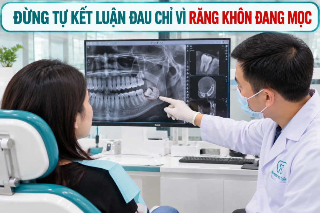 Khám và chẩn đoán hình ảnh khi cần giúp bác sĩ xác định nguyên nhân đau vùng răng khôn thay vì chỉ dựa vào triệu chứng.