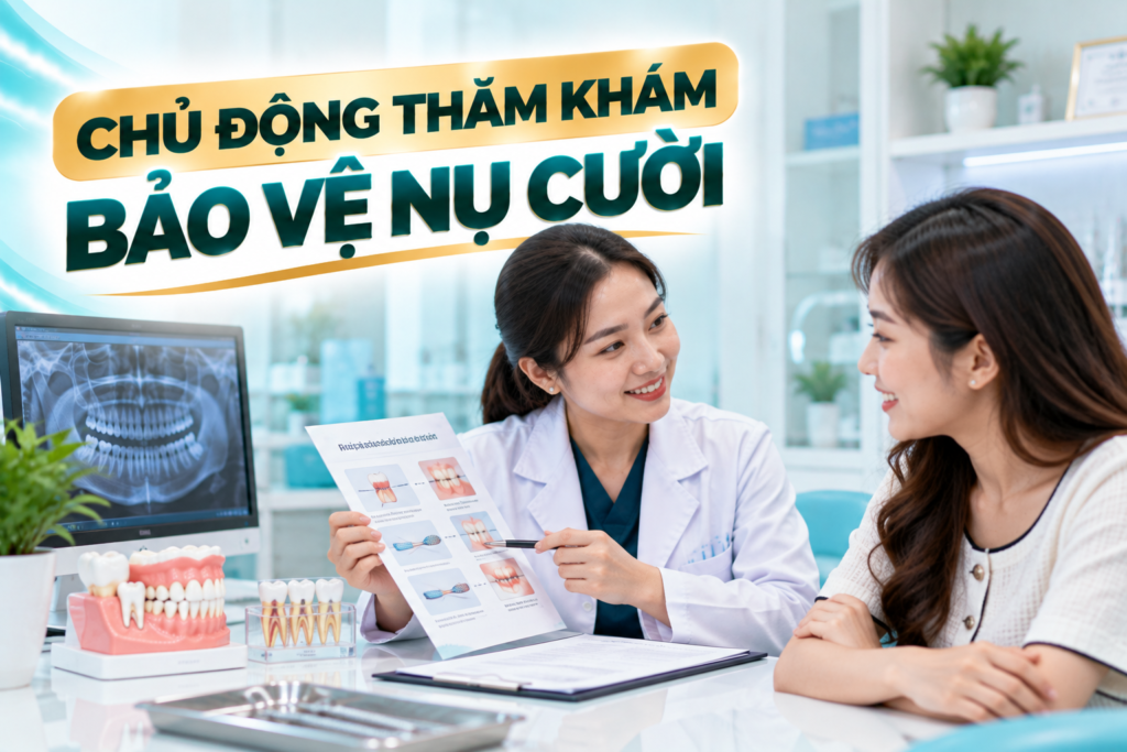 Chủ động khám nha khoa tổng quát giúp phát hiện sớm các vấn đề răng miệng và xây dựng kế hoạch chăm sóc phù hợp.