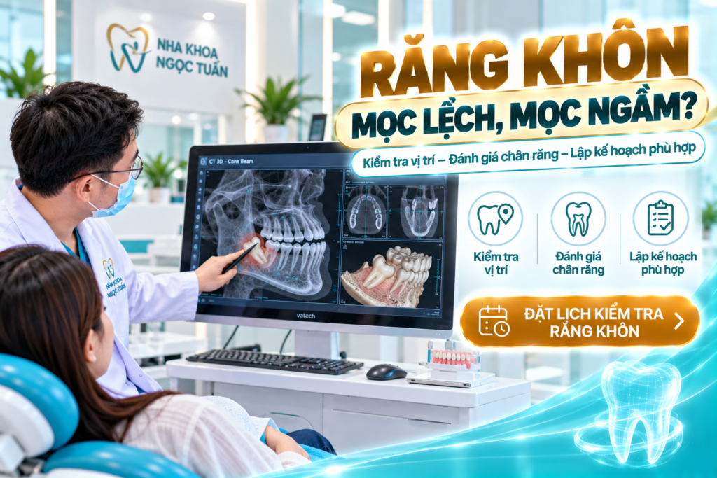 Đánh giá vị trí và độ khó của răng khôn mọc lệch, mọc ngầm trước khi lựa chọn kỹ thuật nhổ phù hợp.